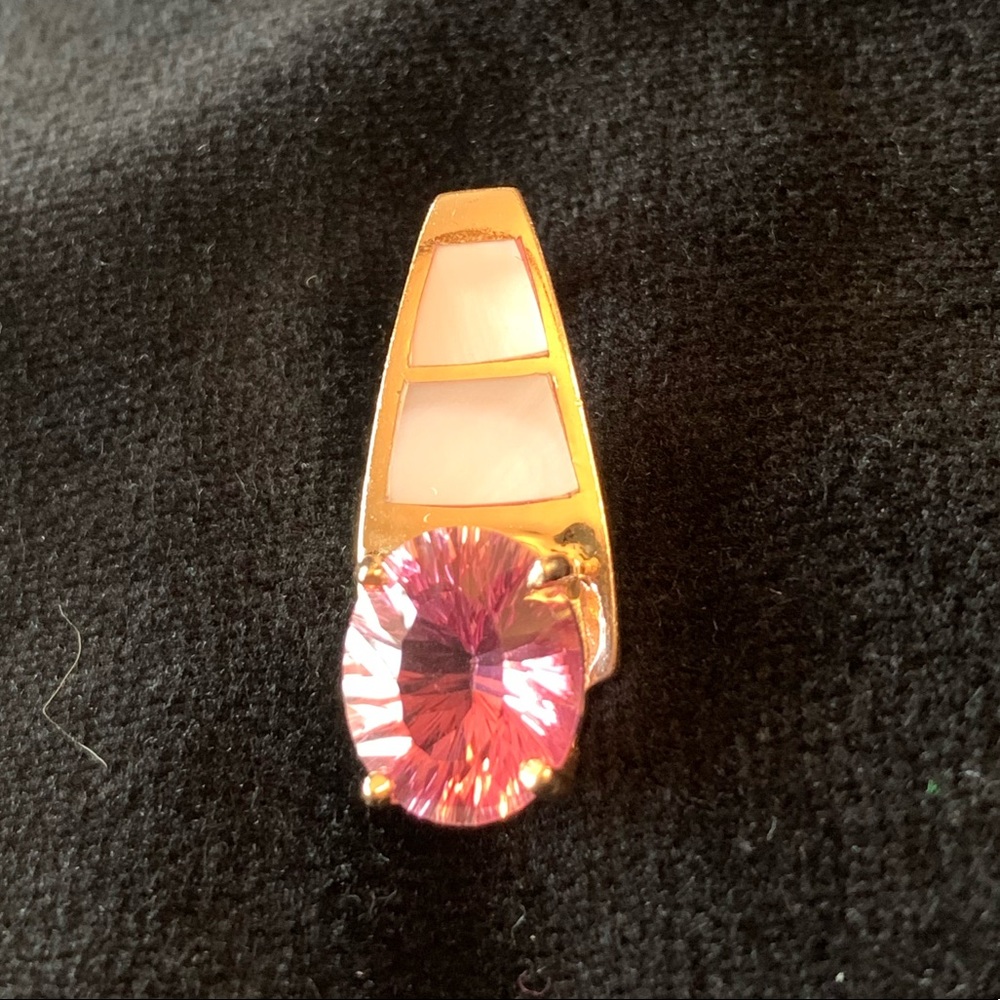 14k gold pink tourmaline enhancer